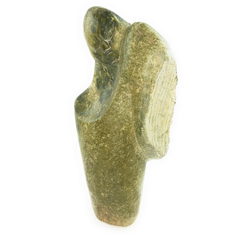 Abstract Couple sculpture in Green Serpentine stone from Zimbabwe.