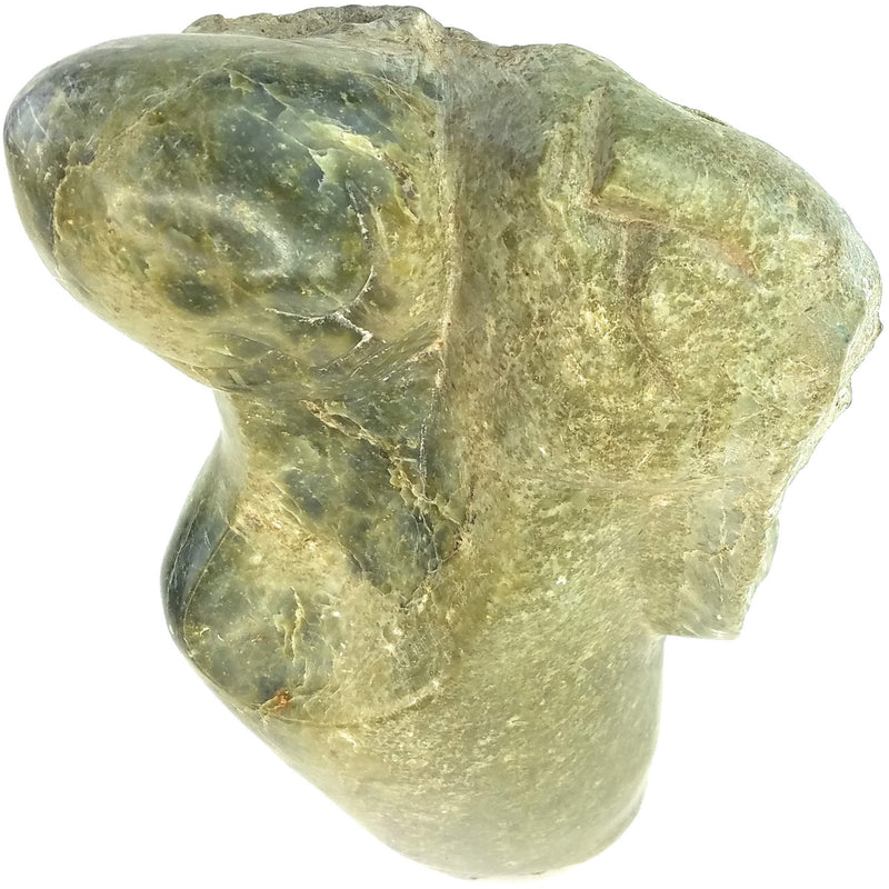 Abstract Couple sculpture in Green Serpentine stone from Zimbabwe.
