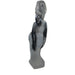 A black stone sculpture of a lady's figure, hand-carved in Zimbabwe.