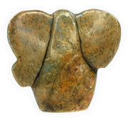 Abstract Elephant Mother & Child Sculpture – Earthtone Shona Stone Art