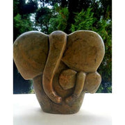 Abstract Elephant Mother & Child Sculpture | Shona Stone