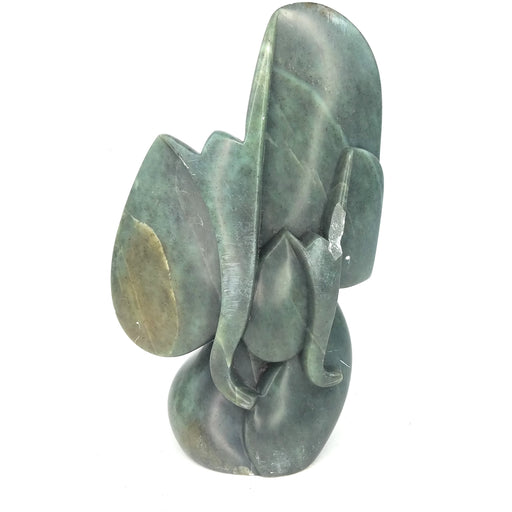 Abstract Elephant Mother and Child Hand Carved In Zimbabwe