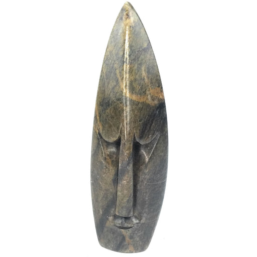 Abstract Face – Light Grey Brown Pointed Head Shona Sculpture