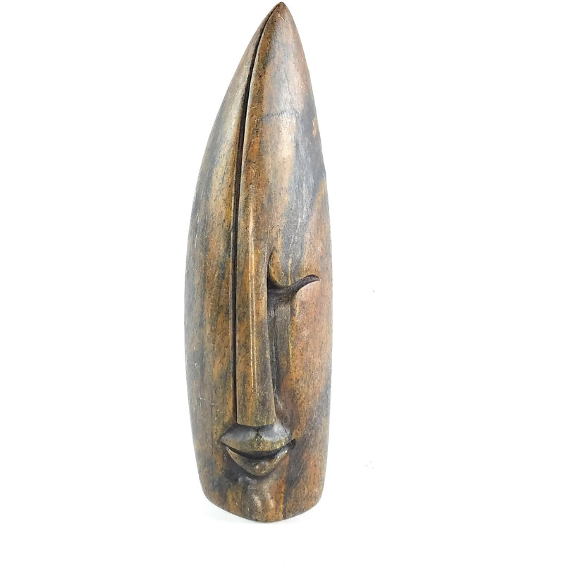 Abstract Face – Pointed Head Brown Shona Sculpture