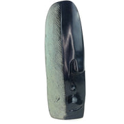 Abstract Face Sculpture – Two-Tone Flat Head Black Shona Serpentine