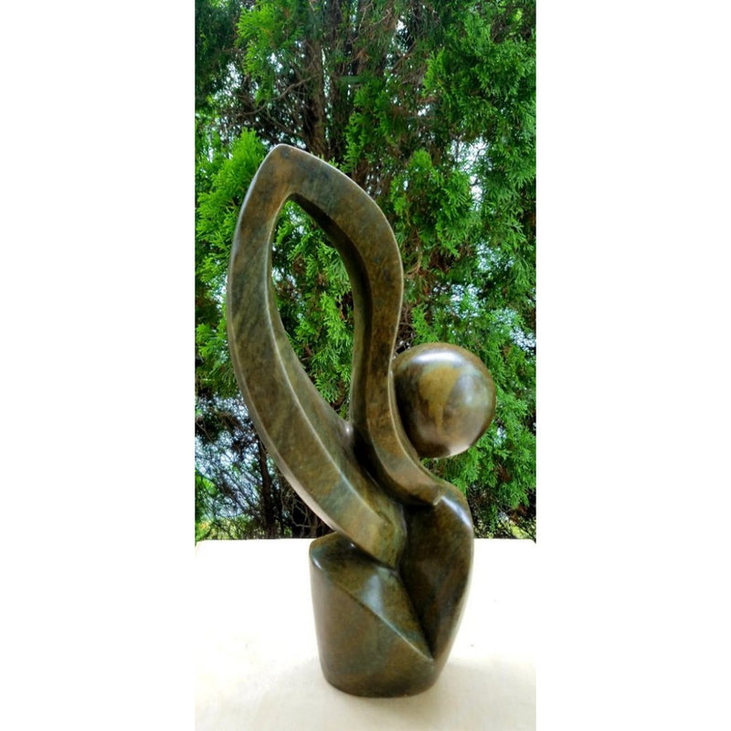 Abstract Flower Sculpture | African Stone Art