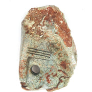 Abstract Half Face Sculpture by V. Rangisse – Light Grey Serpentine Shona Art