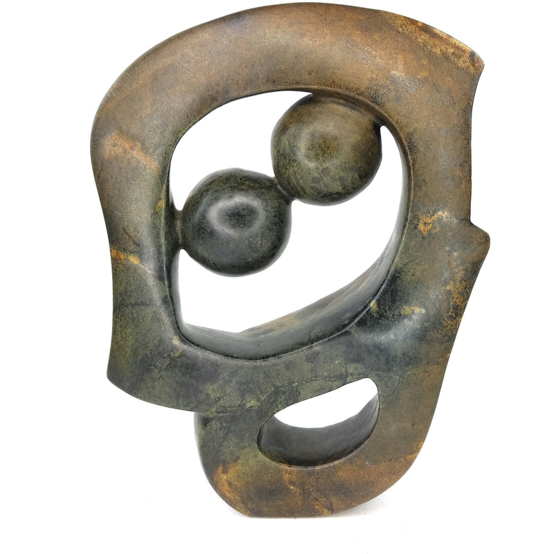 Abstract Kissing Couple Sculpture | Hand Carved Zimbabwe