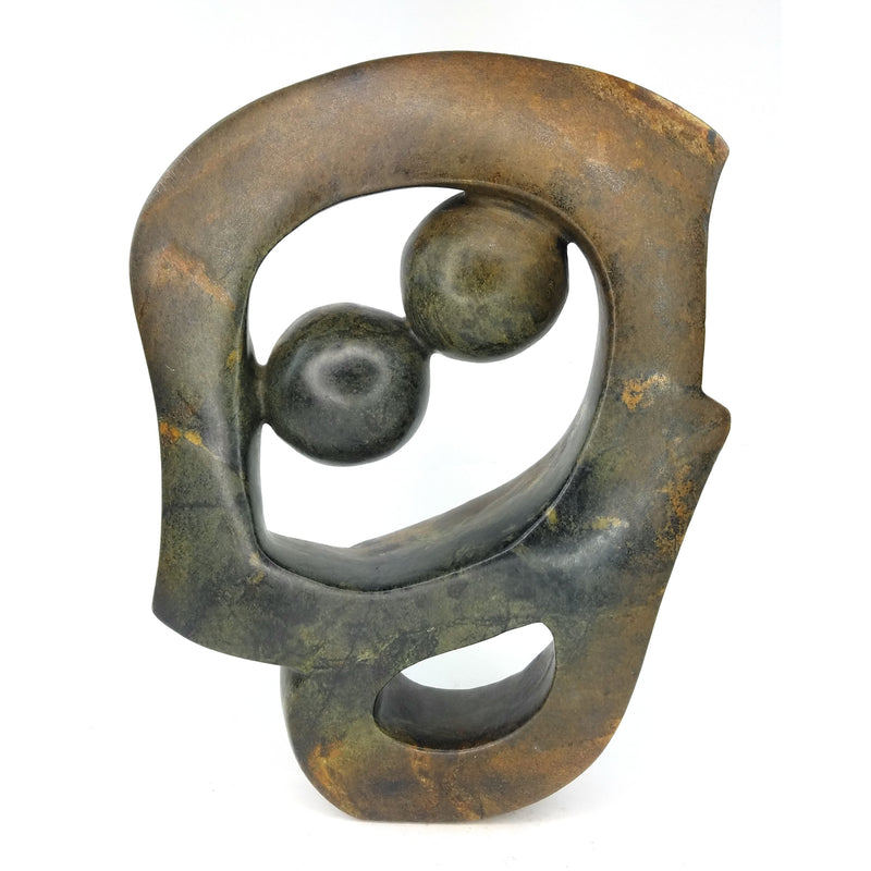 Abstract Kissing Couple Sculpture | Hand Carved Zimbabwe