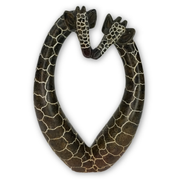 Abstract Kissing Giraffe Couple Sculpture – Heart Design | Shona Stone Art