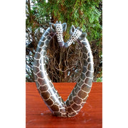 Abstract Kissing Giraffe Sculpture | Heart Shona Art