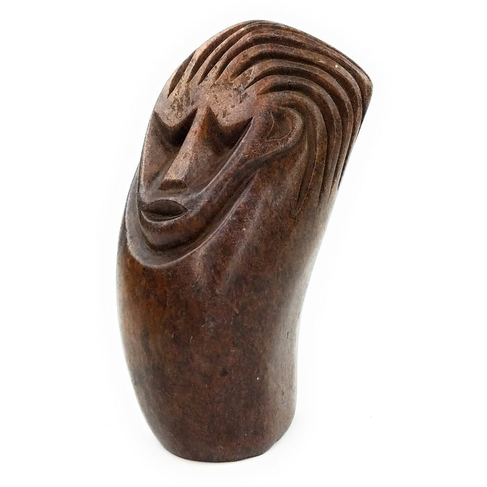 Abstract Lady Sculpture – Hand Carved Shona Brown Serpentine