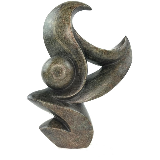 Abstract Plant Sculpture – Flowing Shona Stone Art from Zimbabwe