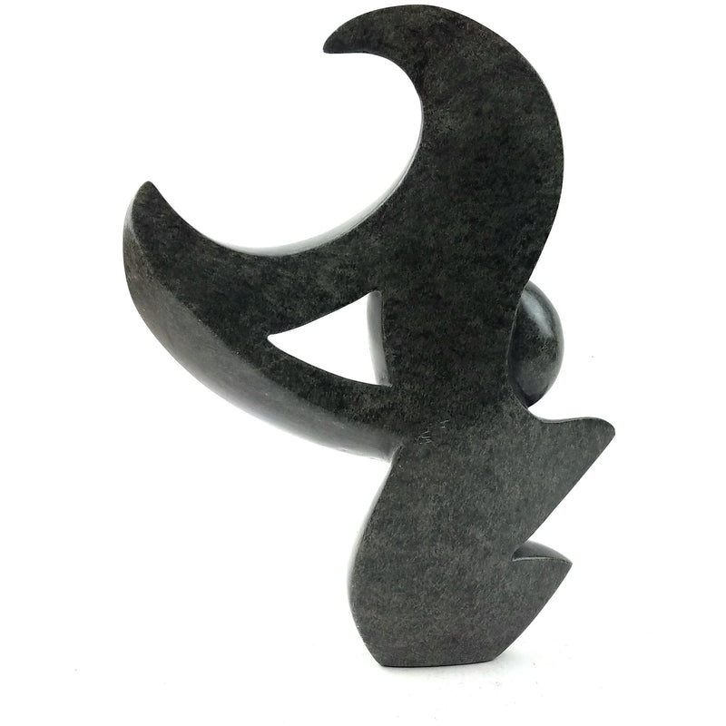 Abstract Plant Sculpture – Flowing Shona Stone Art from Zimbabwe