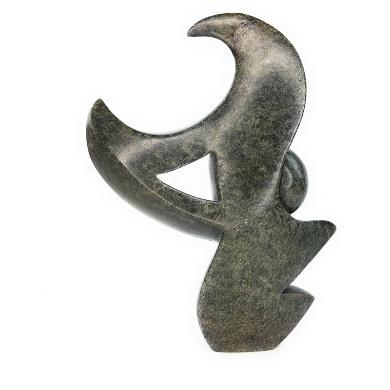 Abstract Plant Sculpture – Flowing Shona Stone Art from Zimbabwe