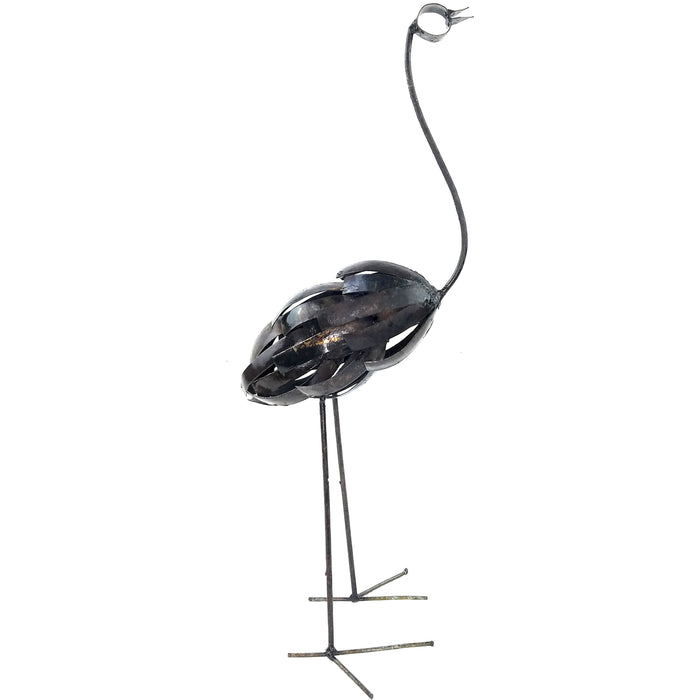 Abstract Recycled Metal Egret Sculpture – Handmade in Zimbabwe