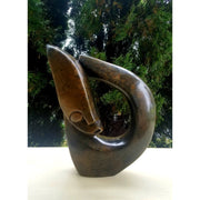 Abstract Sculpture – Brown & Black Speckled Shona Stone with Loop