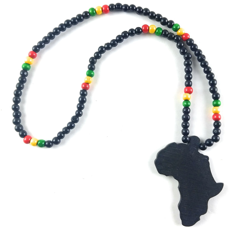 Africa Map Pendant Necklace – Rasta Colors Statement Jewelry