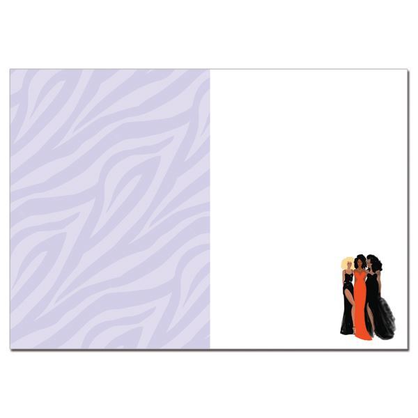 African American blank card titled "Queens" featuring three women supporting one another