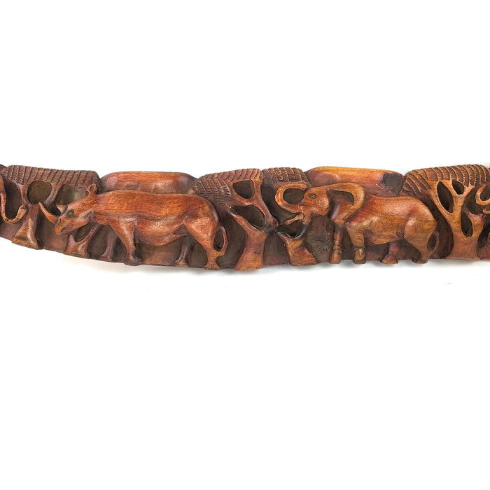 African Big Five Wooden Wall Plaque – Handmade Safari Art