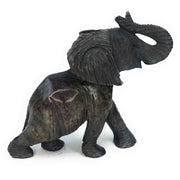 African Elephant Statue – 8.5” Serpentine Stone Sculpture, Hand Carved in Zimbabwe (As Is)