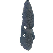 African Fish Eagle Perched with Fish – Hand-Carved Black Opal Stone