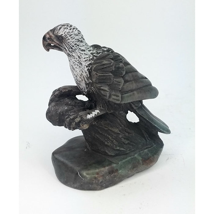 African Fish Eagle Serpentine Sculpture | Hand-Carved Zimbabwe