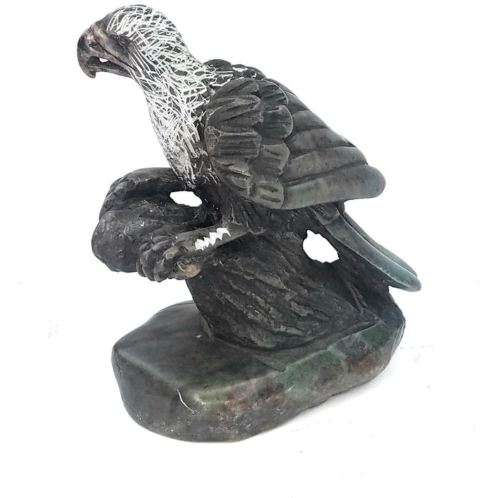 African Fish Eagle Serpentine Sculpture | Hand-Carved Zimbabwe