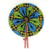 African Hand Fan – Blue Olive Circle Design – Authentic Ankara Print Cloth & Leather Folding Fan | Handmade in Ghana
