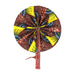 African Hand Fan – Brown African Print – Authentic Ankara Print Cloth & Leather Folding Fan | Handmade in Ghana