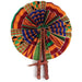 African Hand Fan – Kenya Kente – Authentic Ankara Print Cloth & Leather Folding Fan | Handmade in Ghana