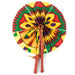 African Hand Fan – Multi Color – Authentic Ankara Print Cloth & Leather Folding Fan | Handmade in Ghana