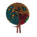 African Hand Fan – Multi Color Peacock Design | Handmade in Ghana