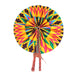 African Hand Fan – Multi Color Rainbow – Authentic Ankara Print Cloth & Leather Folding Fan | Handmade in Ghana