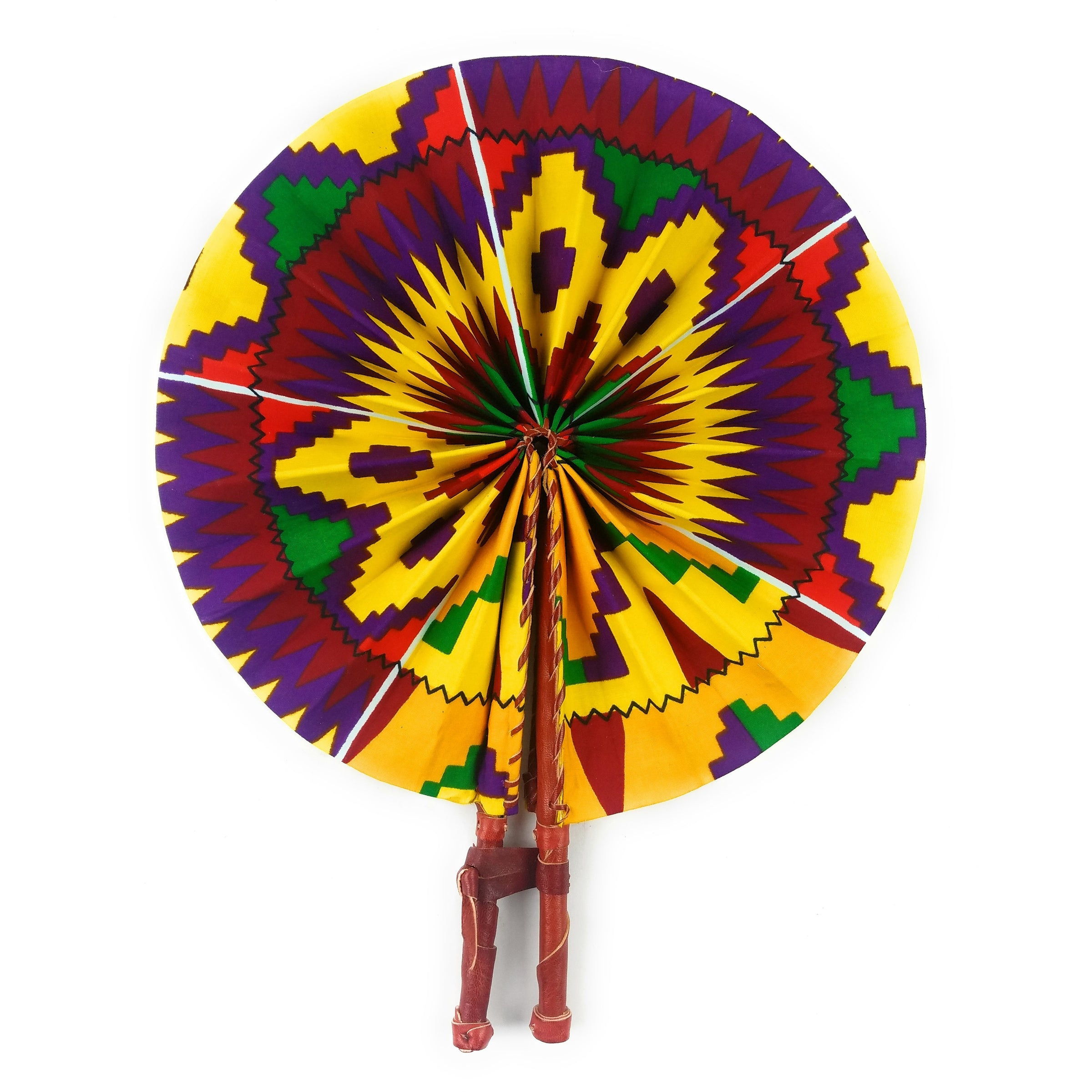 African Hand Fan – Multi Color Traditional Pattern | Handmade in Ghana ...