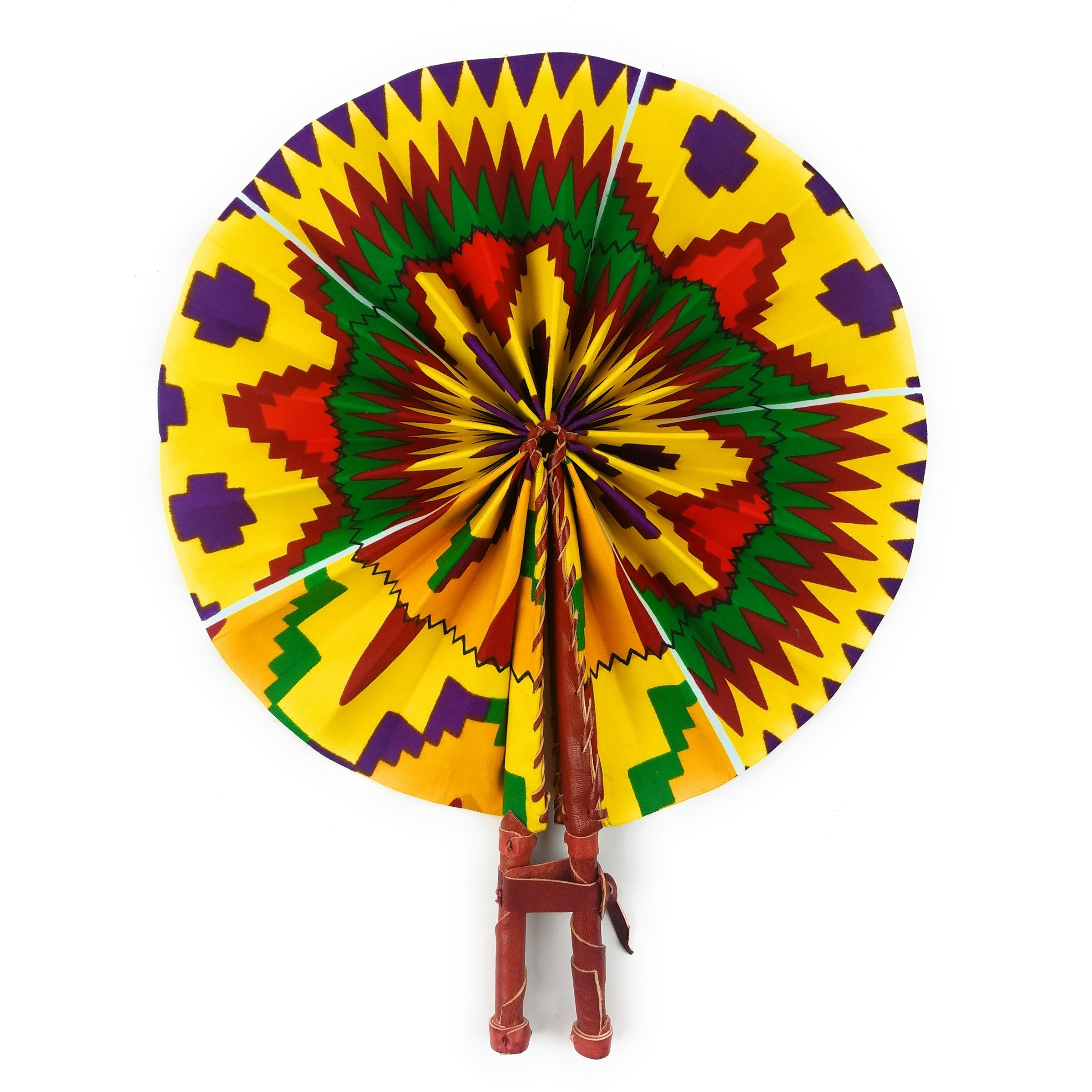 African Hand Fan – Multi Color Traditional Pattern | Handmade in Ghana ...