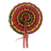 African Hand Fan – Red and Orange Royalty – Authentic Ankara Print Cloth & Leather Folding Fan | Handmade in Ghana