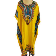 African Kaftan Dress – Multiple Colors (Orange, Yellow, Purple, Blue & Red)