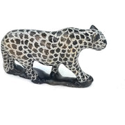 African Leopard Sculpture – Black Jade Art from Zimbabwe