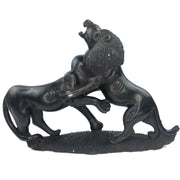 African Lion Couple Sculpture | Hand Carved Shona Stone