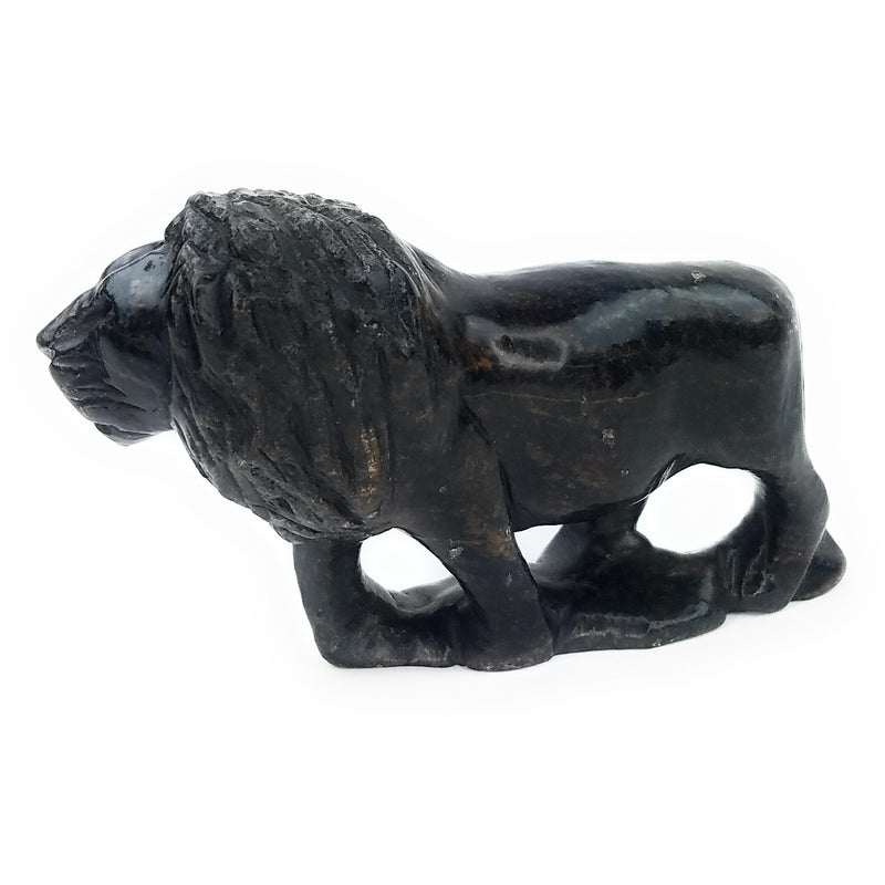 Hand-Carved African Lion Sculpture
