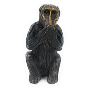 African Monkey Sculpture – Brown & Grey Stone, Hand Carved