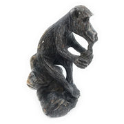 African Monkey Sculpture – Holding Corn with Both Hands
