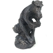 African Monkey Sculpture – Holding Corn with Both Hands, Hand Carved