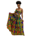 African Print Ankara Maxi Skirt + Scarf – Multicolor Geometric Pattern