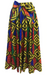 African Print Ankara Maxi Skirt + Scarf – Multicolor Geometric Pattern
