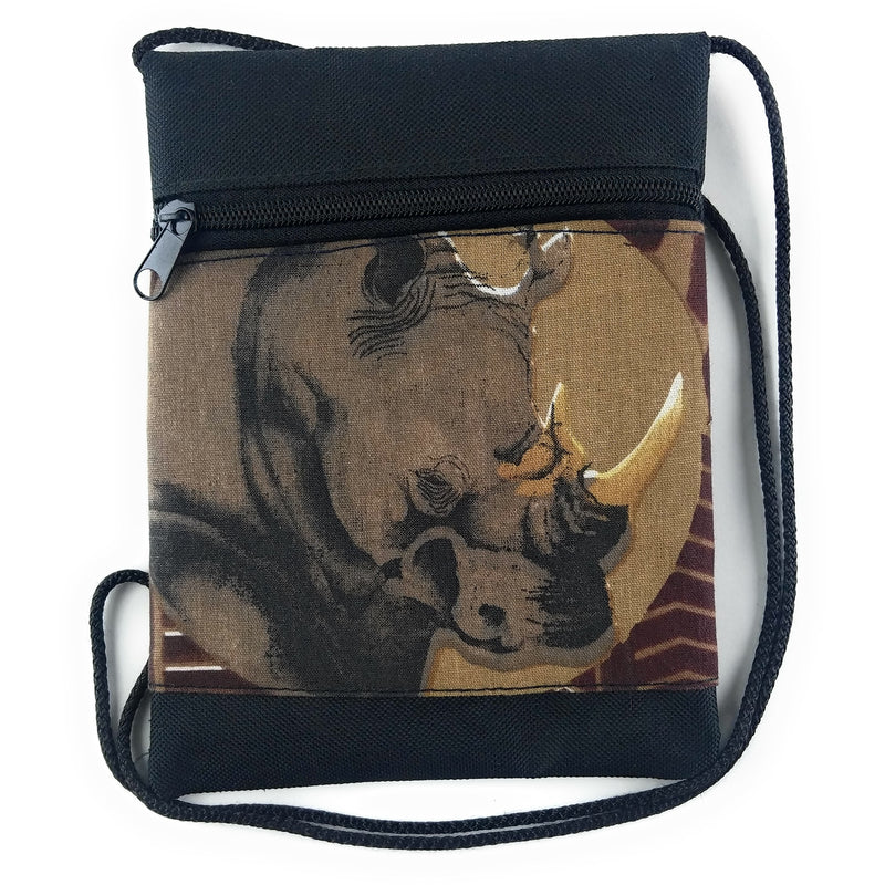 African Rhino Safari Passport Bag – Handmade African Wildlife Print