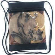 African Rhino Safari Passport Bag – Handmade African Wildlife Print