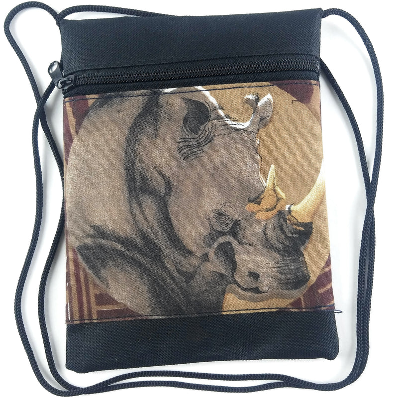 African Rhino Safari Passport Bag – Handmade African Wildlife Print