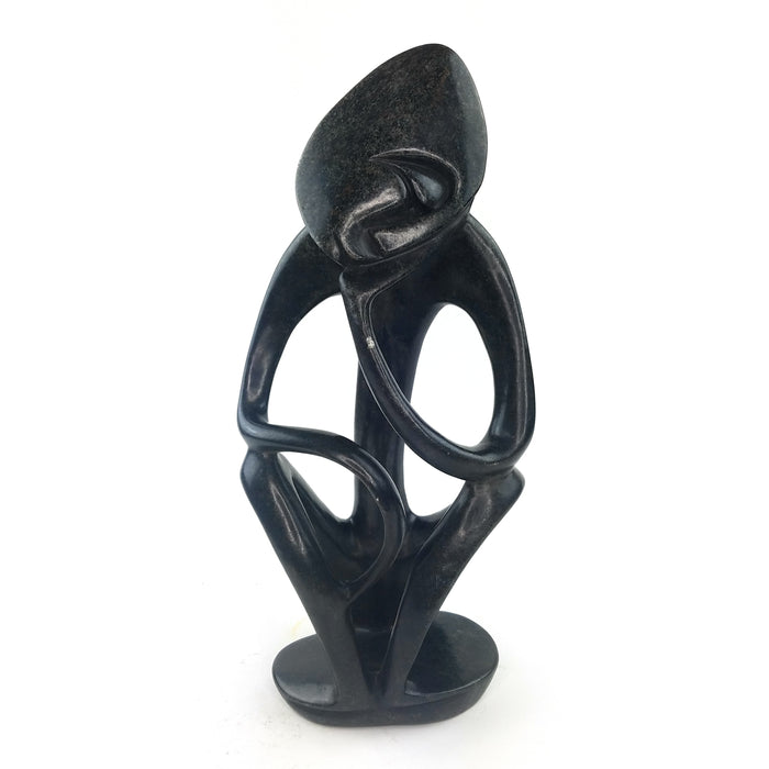 African Thinker Statue – Serpentine Shona Art From Zimbabwe
